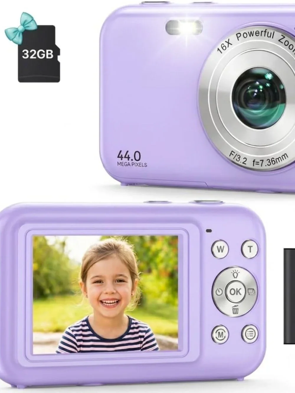 NEW 1080P Digital Camera with 32GB Cards - Purple